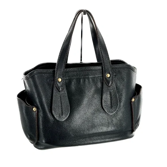 Salvatore Ferragamo Pebbled Leather Tote Satchel Bag Black, RARE Vintage - Picture 3 of 17